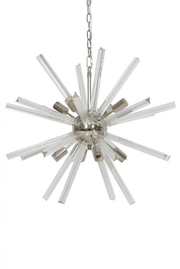 Light & Living Hanglamp 'Beleke' 8-Lamps, glas helder+nikkel