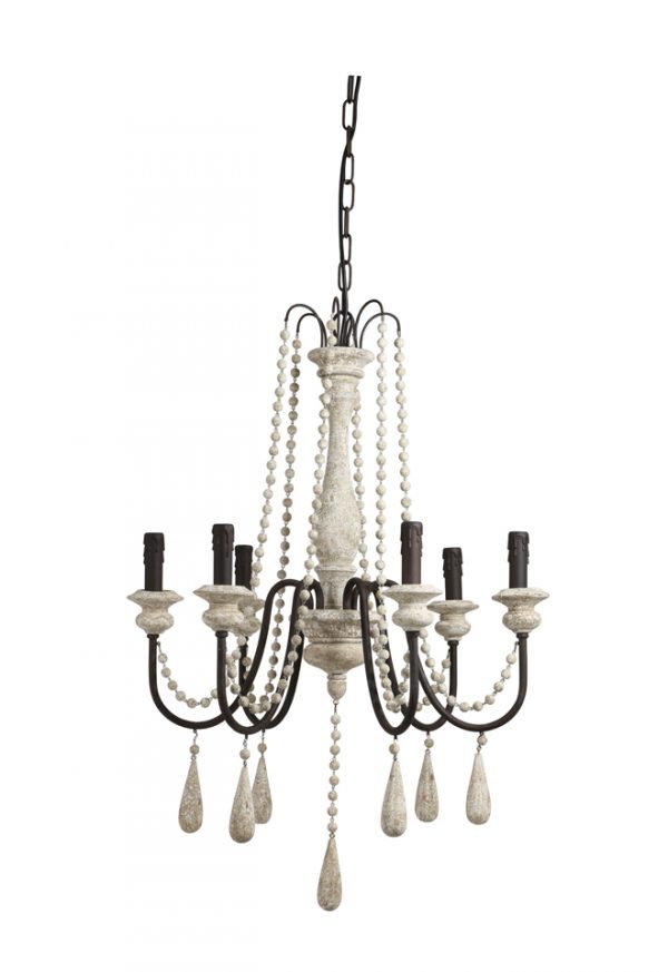 Light & Living Hanglamp 'Myra' 6-Lamps, antiek white wash