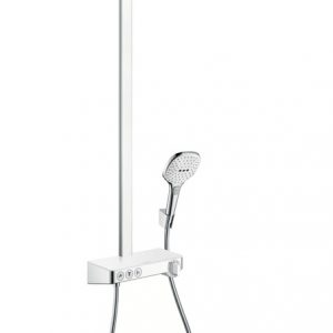 Hansgrohe Select Shower Tablet thermostaat met raindance s.e300 3 jet-showerpipe wit-chroom