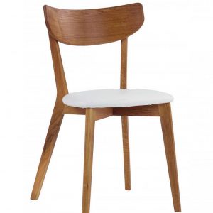 Nordiq Ami chair | Oak | Wit kussen - retro design - stoel eiken - kussen wit