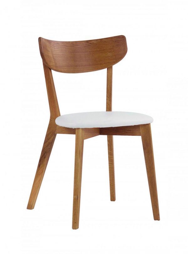 Nordiq Ami chair | Oak | Wit kussen - retro design - stoel eiken - kussen wit