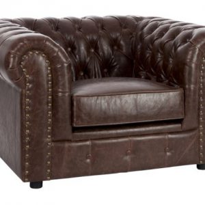 J-Line Fauteuil 'Antoinetta' PU-leder, kleur bruin