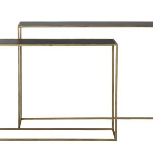 Light & Living Sidetable 'Boca' Set van 2 stuks, matzwart wash-goud