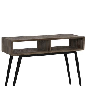 Light & Living Sidetable 'Taburico' open, mix hout-mat zwart