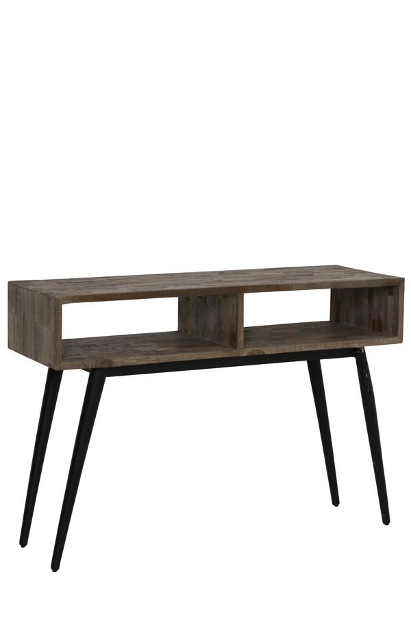 Light & Living Sidetable 'Taburico' open, mix hout-mat zwart