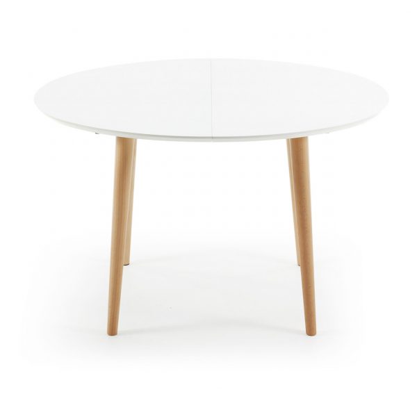 Kave Home uitschuifbare eettafel 'Oqui' (120 - 200), kleur wit