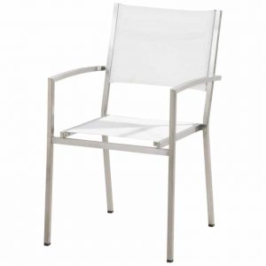 Plaza stapelbare stoel RVS wit 4-Seasons Outdoor