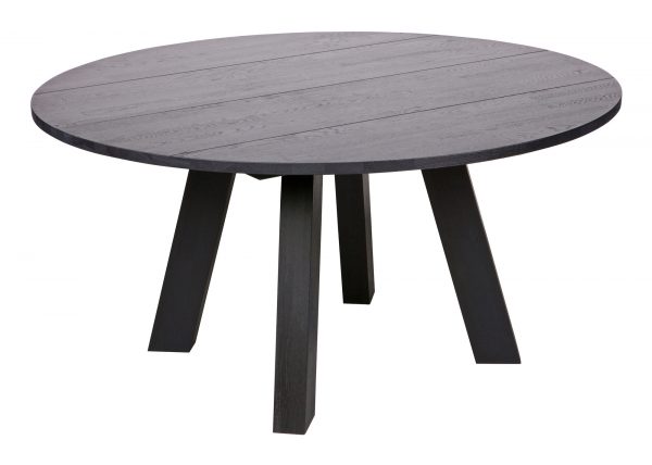 Woood Ronde Eettafel 'Rhonda XL' Eiken, 150cm, kleur zwart