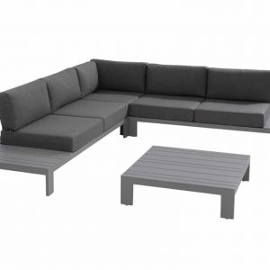 Ocean hoek loungeset 4-delig donkergrijs aluminium