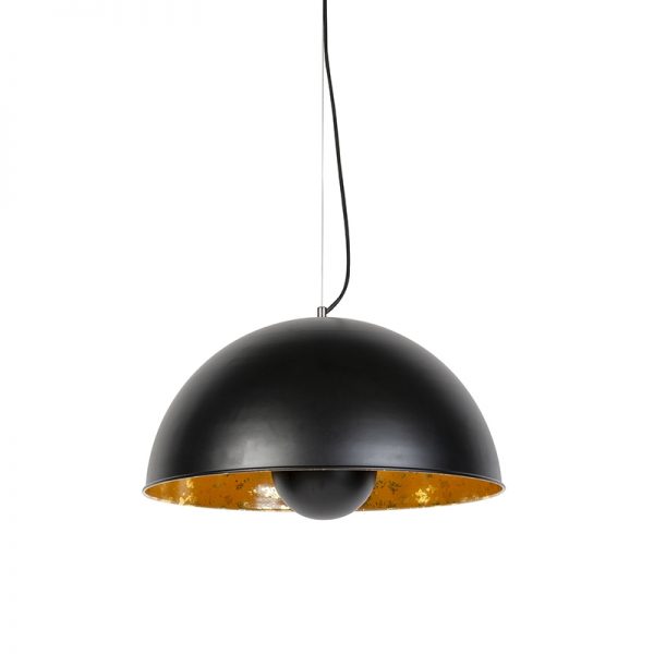 Hanglamp Magna 50 mat zwart met gouden binnenkant