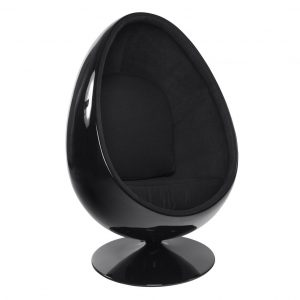 Kokoon Design fauteuil 'Uovo', kleur Zwart/Zwart