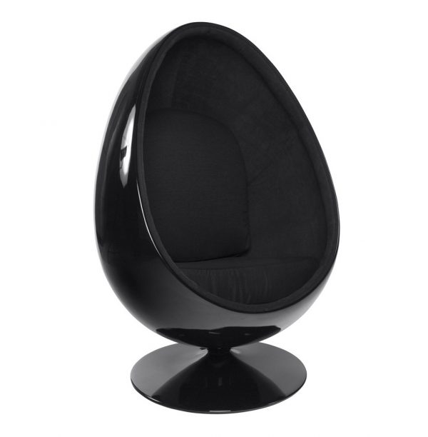 Kokoon Design fauteuil 'Uovo', kleur Zwart/Zwart