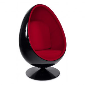 Kokoon Design fauteuil 'Uovo', kleur Zwart/Rood