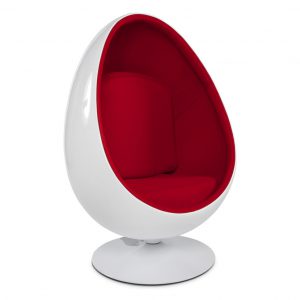 Kokoon Design fauteuil 'Uovo', kleur Wit/Rood