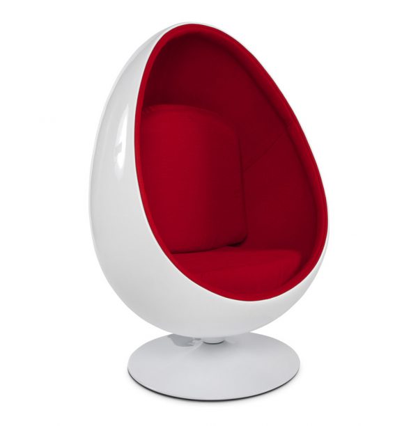 Kokoon Design fauteuil 'Uovo', kleur Wit/Rood