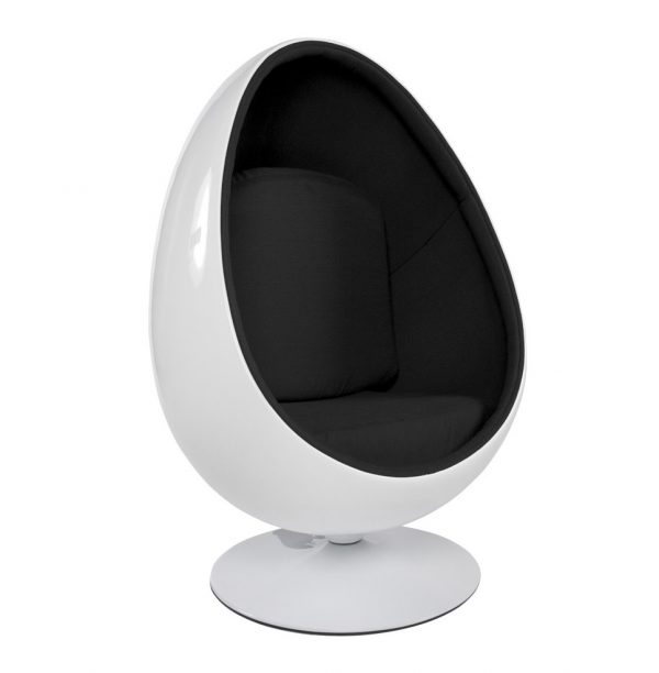 Kokoon Design fauteuil 'Uovo', kleur Wit/Zwart