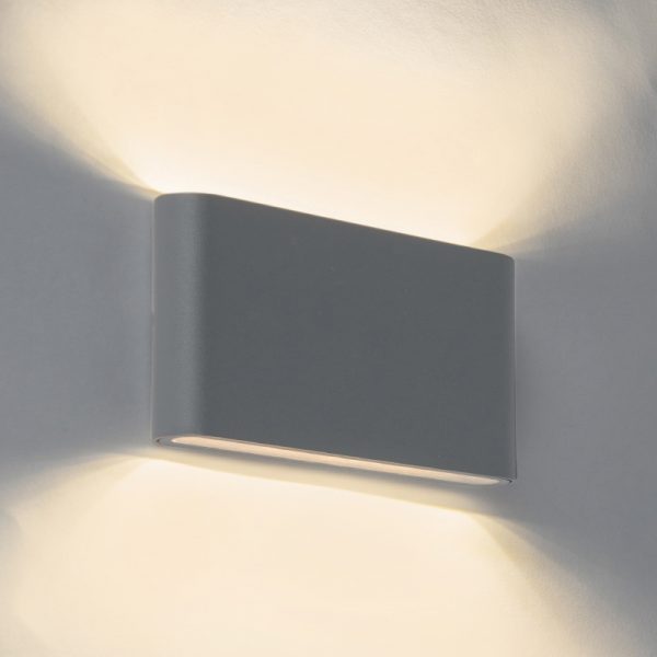 Moderne buitenwandlamp donkergrijs 17,5cm incl. 9W LED - Batt