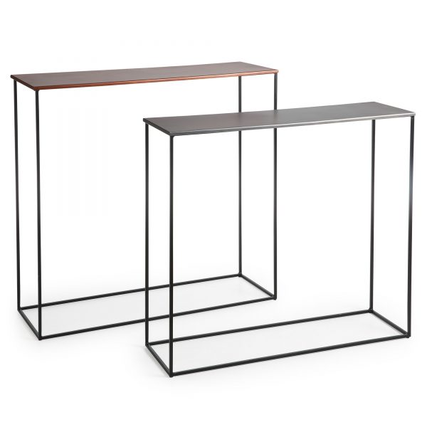 Kave Home Sidetable 'Walsh A' set van 2 stuks, kleur zink en koper