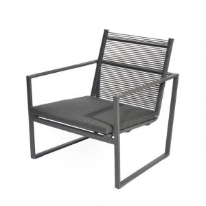 Andria lage fauteuil donkergrijs - Borek