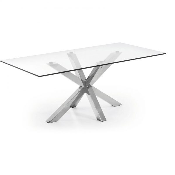 Kave Home Eettafel 'Argo' Chroom, 200 x 100