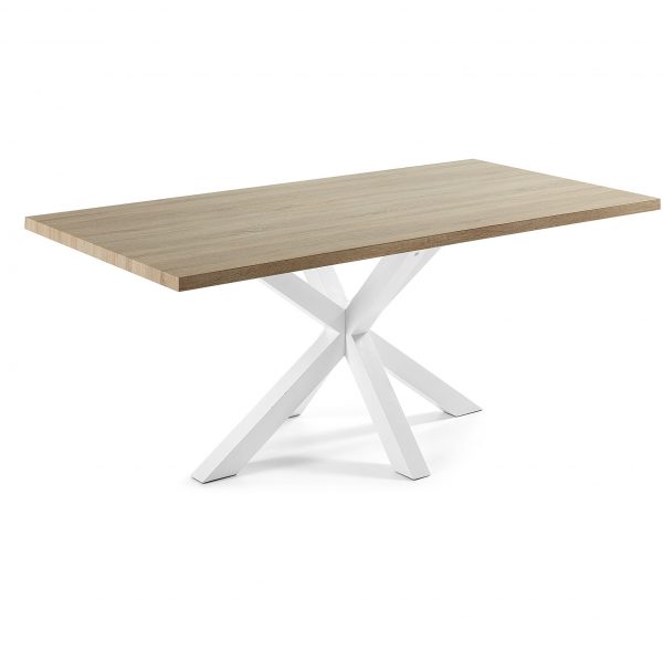 Kave Home Eettafel 'Argo' wit / hout, 200 x 100cm