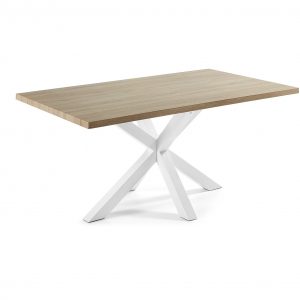 Kave Home Eettafel 'Argo' wit / hout, 180 x 100cm