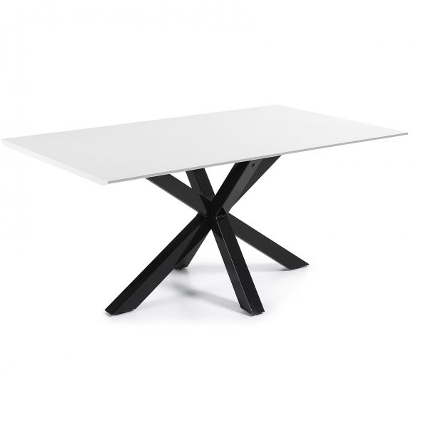 Kave Home Eettafel 'Argo' zwart / wit gelakt 180 x 100cm