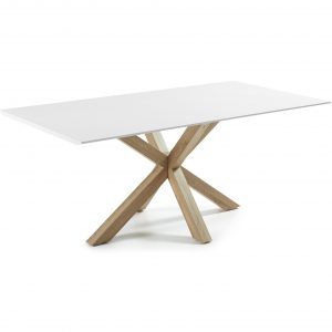 Kave Home Eettafel 'Argo' hout / wit, 200 x 100cm