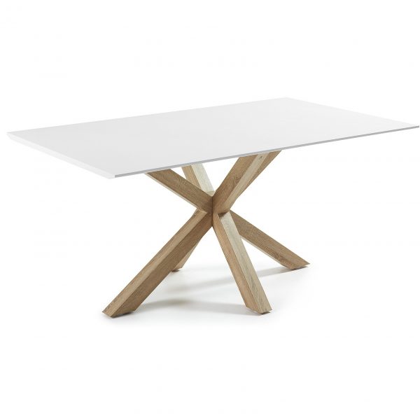 Kave Home Eettafel 'Argo' hout / wit, 180 x 100cm