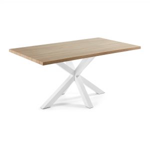 Kave Home Eettafel 'Argo' wit / hout, 160 x 90cm