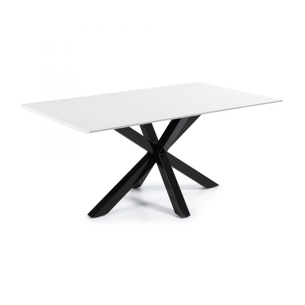 Kave Home Eettafel 'Argo' zwart / wit gelakt, 160 x 90cm