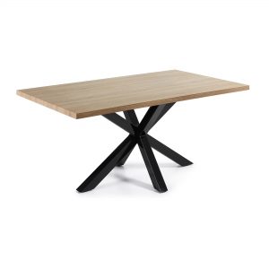 Kave Home Eettafel 'Argo' zwart / hout, 160 x 90cm