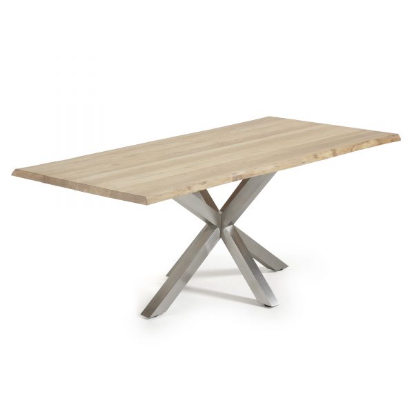 Kave Home Eettafel 'Argo' 220 x 100cm, kleur RVS