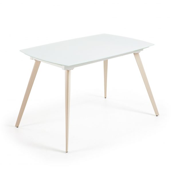 Kave Home Uitschuifbare Eettafel 'Smoth' 140 - 210cm, kleur wit