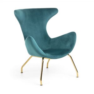 Kave Home Fauteuil 'Chleo' Velvet, kleur blauwgroen