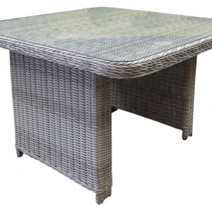 Bilbao XL lounge-dining tafel 110x110xH70 cm wit grijs