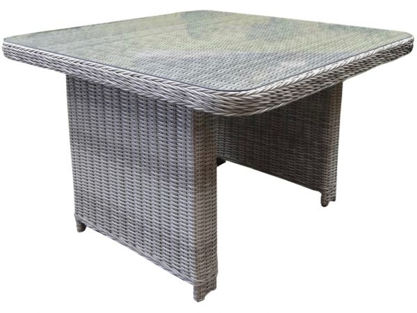 Bilbao XL lounge-dining tafel 110x110xH70 cm wit grijs