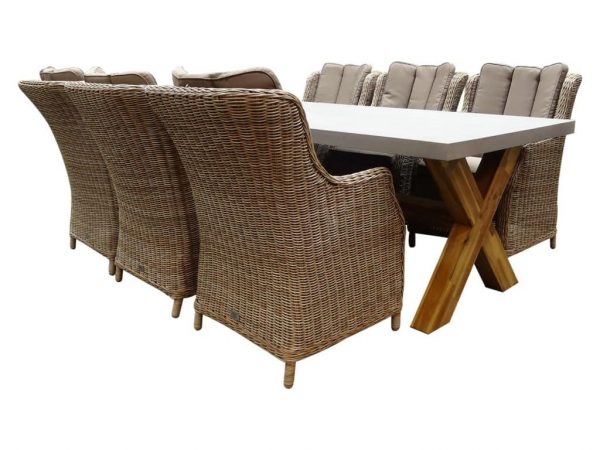 Norwich Darwin Deluxe dining tuinset 240x100xH77 cm 7-delig kobo grijs