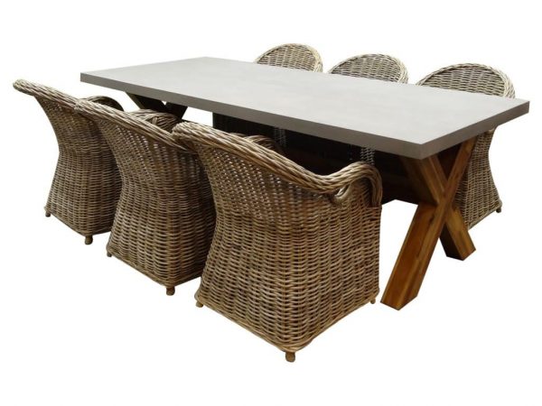 Norwich Macau dining tuinset 240x100xH77 cm 7-delig Rotan