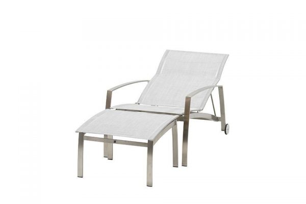 Deckchair met voetenbank Summit RVS-Asgrijs 4 Seasons Outdoor