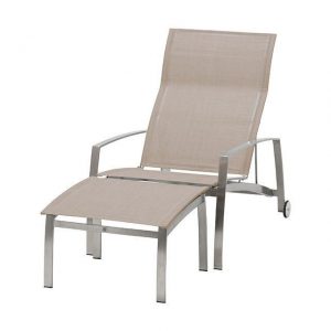 Deckchair met voetenbank Summit RVS-Mocca 4 Seasons Outdoor