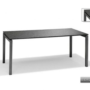 Nvt Eettafel-Tuintafel 160 x 90 x 75 cm Bergamo - RVS-Natuursteen - Studio 20