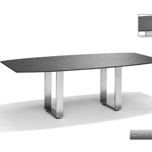 Nvt Eettafel-Tuintafel 220 x 110 x 75 cm Capri Ton - RVS-Natuursteen - Pearl Grey Satinado - Studio 20