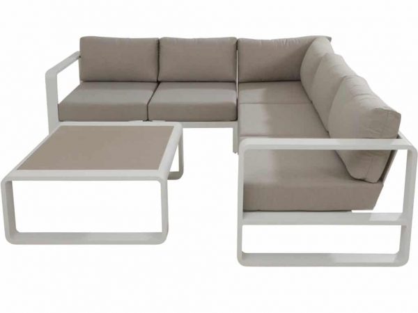 Escape hoek loungeset 4-delig wit aluminium