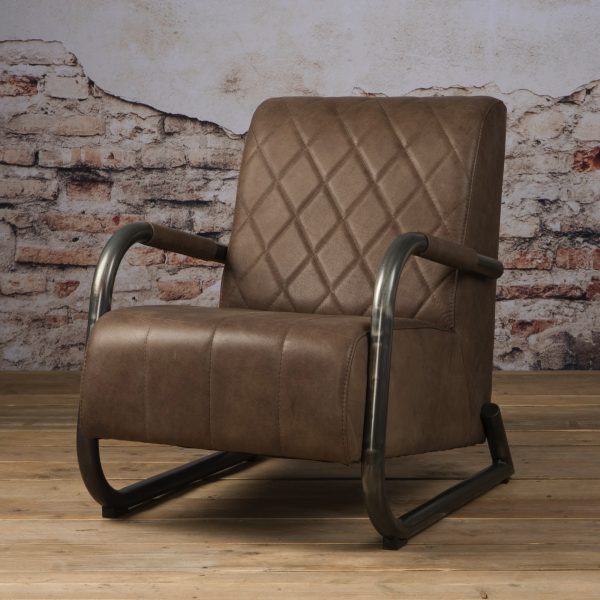 Tower Living fauteuil 'Ranch' Leder, kleur Danza Taupe