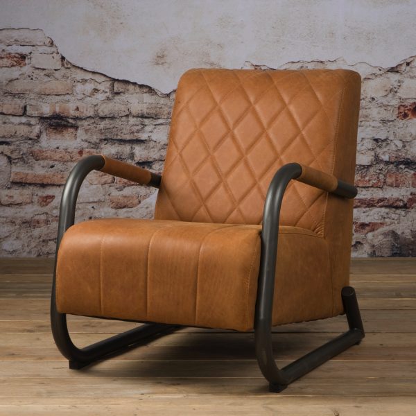 Tower Living fauteuil 'Ranch' Leder, kleur Danza Rust
