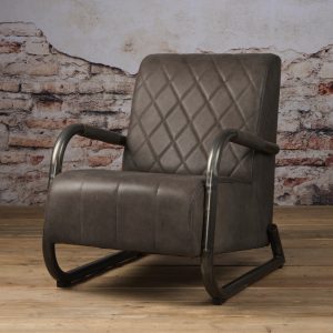 Tower Living fauteuil 'Ranch' Leder, kleur Danza Stone