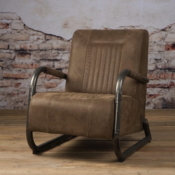 Tower Living fauteuil 'Barn' Leder, kleur Danza Taupe