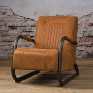Tower Living fauteuil 'Barn' Leder, kleur Danza Rust