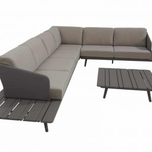 Lake hoek loungeset 5-delig middengrijs aluminium